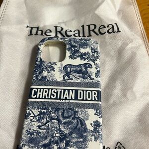 Christian Dior Blue and White iPhone 13 Phone Case